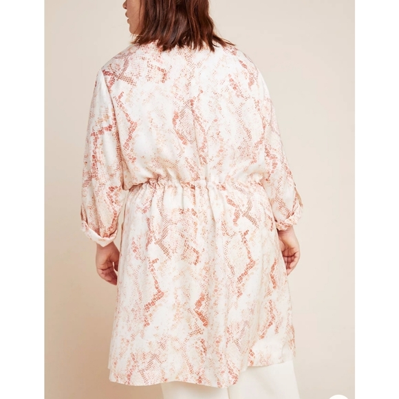 Anthropologie Heather Snake Print Trench Coat M - Picture 15 of 15
